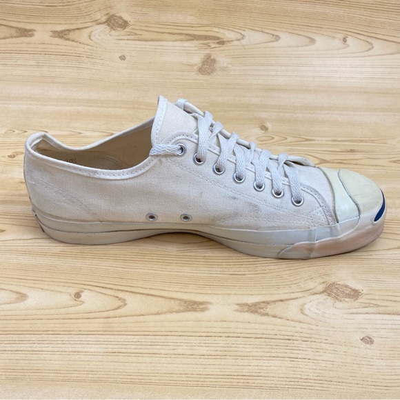 Vintage Converse Jack Purcell Made in USA White Canvas Low Top Men Sneaker 10.5 - Picture 13 of 16
